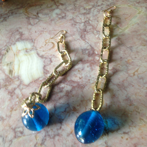 antique glass ball chain earrings.